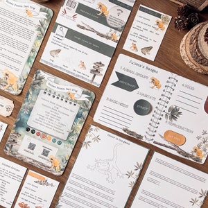 May include: A set of educational materials for kids about the Golden Poison Dart Frog. The set includes a booklet with information about the frog, a badge booklet, and a coloring page. The materials are illustrated with watercolor drawings of the frog and its habitat.