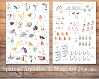 DIGITAL Spanish ABC and numbers Posters
