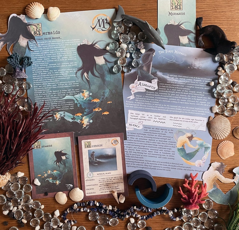 Mermaids | Myths & Legends 4 Lesson Plans | DIGITAL Homeschool Folklore Printable Pack image 1