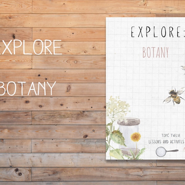 DIGITAL Science botany 5 week lesson plan, montessori wall art, homeschool