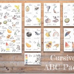 DIGITALES Schreibschrift ABC-Poster und Karten