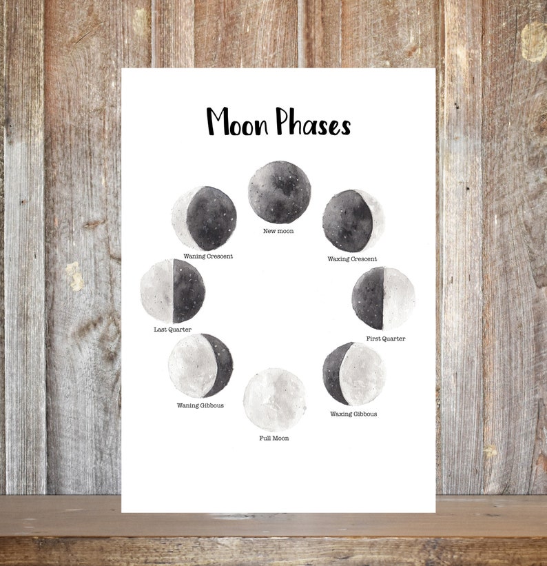 DIGITAL Moon phases poster montessori materials back to image 1