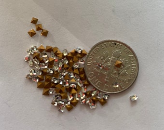 Vintage Swarovski 4400 Crystal/Clear 2mm Square Article 4400, 10 pieces per lot