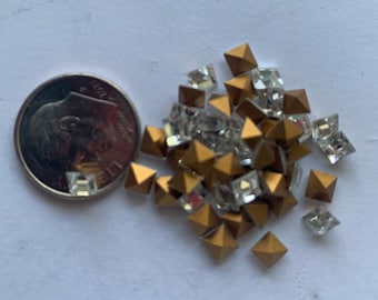 Vintage Swarovski 4400 Crystal/Clear 4mm Square Article 4401/4400