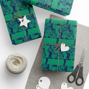 Vintage Green Cabaret Wrapping Paper: Art Deco Burlesque Gift Wrap