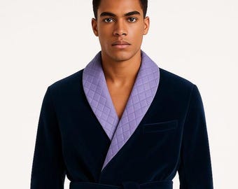 Elegant Navy Blue Smocking Jacket – Unique Handmade Fashion Piece