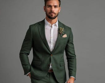 メンズ 1920年代 ダブルブレスト オリーブグリーンカラー 2ピース