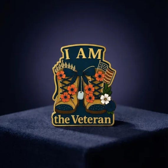 Woman Veteran Lapel Pin Military Veteran Gift Female Veteran Pin I Am The Veteran Patriotic Gift Veteran Keepsake