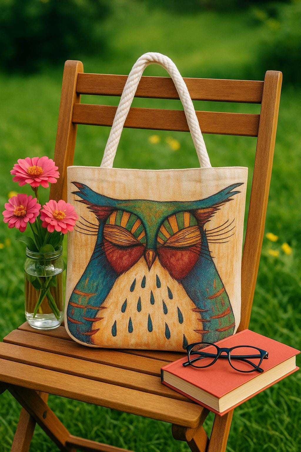 Handmade Gobelin Shoulder Bag &ndash; Owl Motif &ndash; Woven Tapestry Art Bag &ndash; One of a Kind