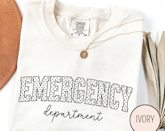 Comfort Colors 救急救命室シャツ、救急救命室登録看護師ギフトTシャツ、救急救命室看護師Tシャツ、救急救命室看護師卒業祝い、看護師週間ギフト