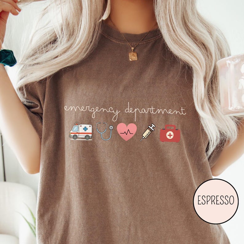 Unique ER nurse shirt gift idea combining medical symbols and modern design for healthcare workers