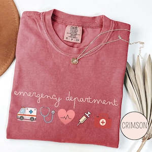 Medical icons nurse shirt designed for emergency department nurses with simple and aesthetic layout