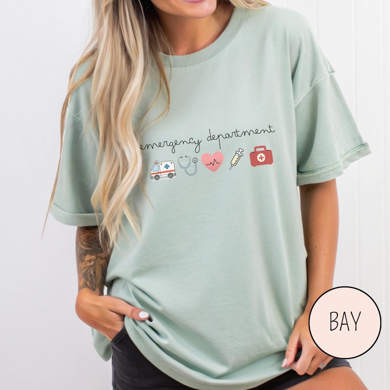 Nurse graduation gift shirt with emergency department theme perfect for new ER nurses entering healthcare