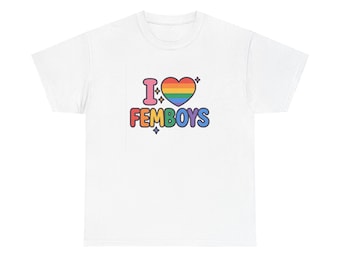 I Love Femboys Unisex Oversized Boxy Tee, LGBTQ+ Pride Shirt, Casual Wear, Gift for Friends, Equality Tee, Comfortable Fashion