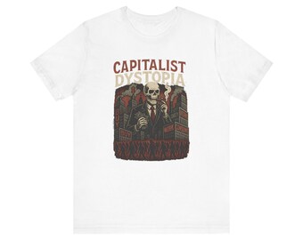 Capitalist Dystopian Graphic Tee, Unisex Jersey Short Sleeve, Casual Wear, [...]