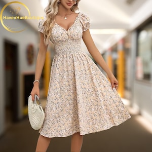 Floral Smocked Midi Dress - Etsy