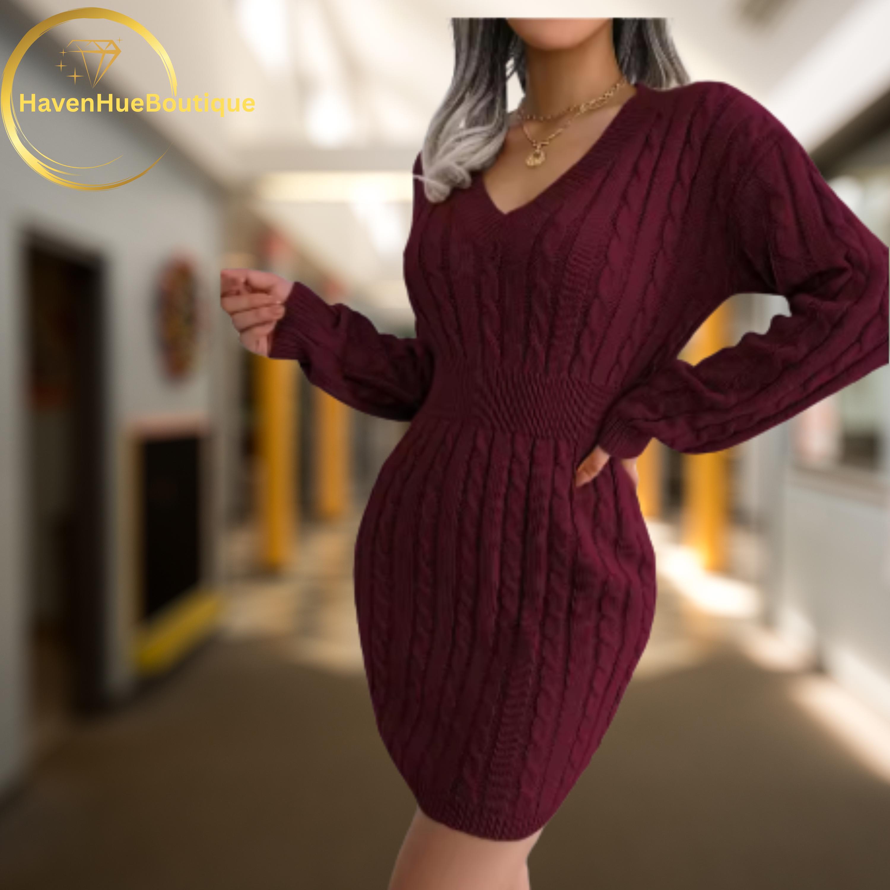 bodycon v neck sweater dress Everlane Relaxed V-Neck Midi Sweater Dress, Cotton Merino, Black, Size XS main image 1