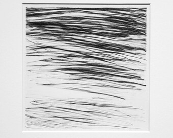 River Surface III - graphite drawing (in mount)