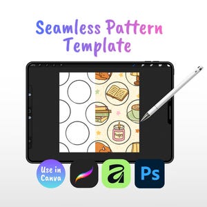 Modèle de motif sans raccord | Guide des motifs répétitifs pour les designers | Création de motifs sans raccord | Modèle de motif numérique Procreate (PNG)