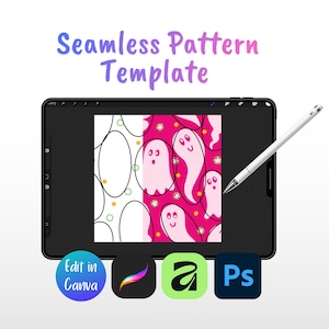 Seamless Pattern Template | Repeat Pattern Guide for Designers | Make Seamless Patterns | Digital Pattern Layout Template | Placement Guide