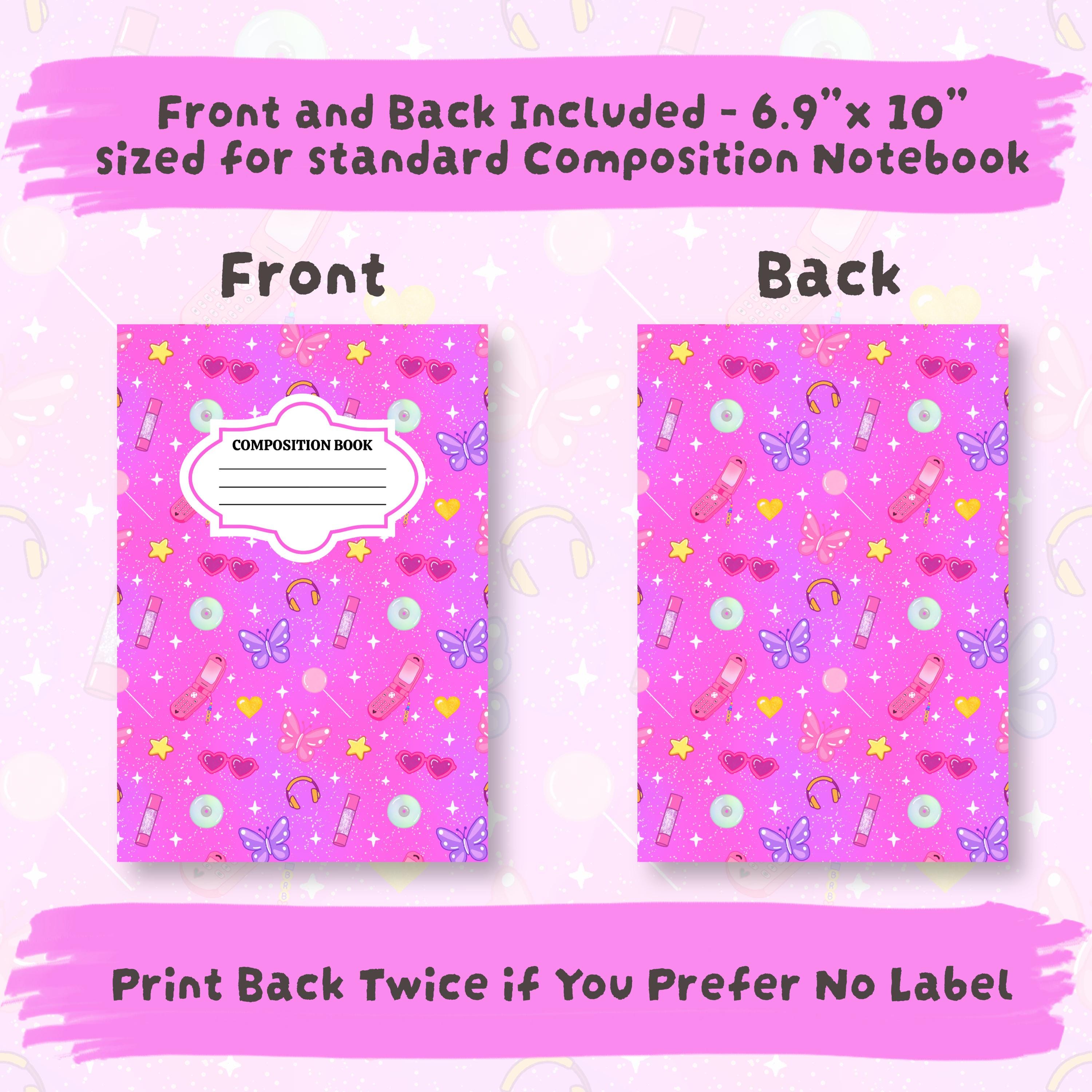 Y2K Retro Notebook Cover Printable | Pink Girly 2000s Aesthetic | Cute ...