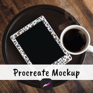 Kindle Skin Procreate Mockup | Kindle On Table With Coffee Mockup | Kindle Skin Display Cozy Neutral Aesthetic Mockup | Soft Life ebook