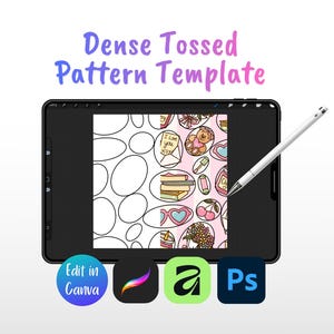 Vorlage für dichtes, nahtloses Wurfmuster | Musterleitfaden für Designer | Digitale Musterlayoutvorlage | Platzierungsanleitung | Procreate