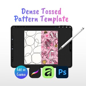 Tossed Seamless Pattern Template | Repeat Pattern Guide for Designers | Digital Pattern Layout Template | Placement Guide