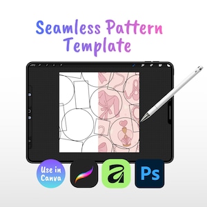 Seamless Pattern Template | Repeat Pattern Guide for Designers | Digital Pattern Layout Template | Placement Guide for Procreate