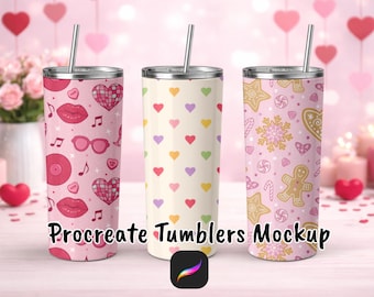 Maquette de gobelet 20 oz | Trois gobelets blancs | Procréer une maquette modifiable | Fond de paysage romantique