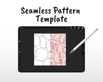 Seamless Pattern Template | Repeat Pattern Guide for Designers | Digital Pattern Layout Template