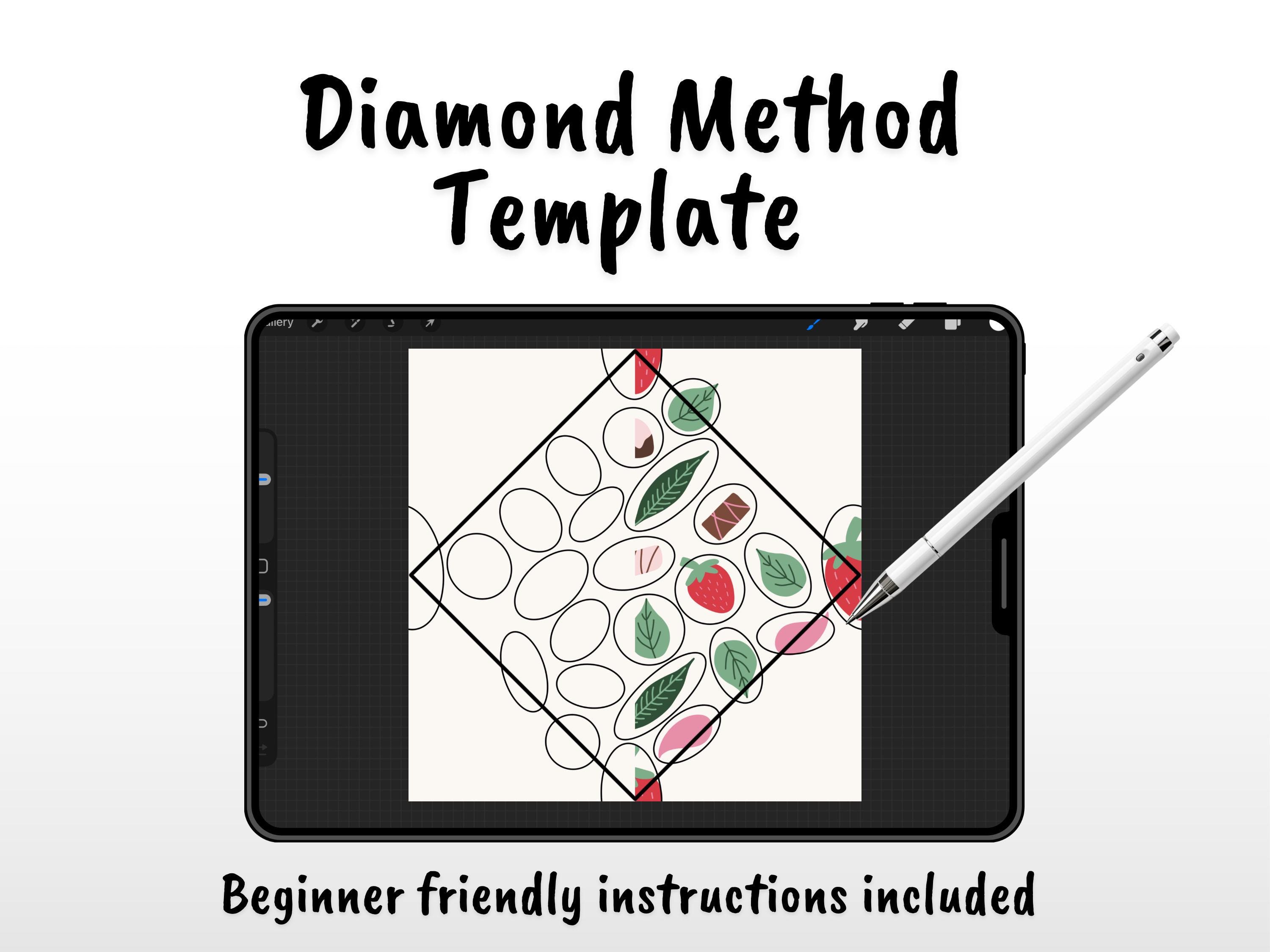 Diamond Method Seamless Pattern Template | Repeat Pattern Guide for ...