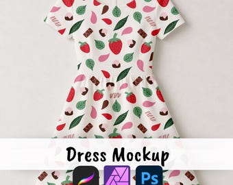 Mockup di abito bianco / Mockup di abito modificabile / Sfondo digitale paesaggistico / Mockup fotografico per Procreate e Photoshop Affinity