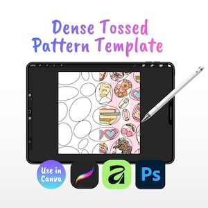 Dense Tossed Seamless Pattern Template | Repeat Pattern Guide for Designers | Digital Pattern Layout Template | Placement Guide | Procreate