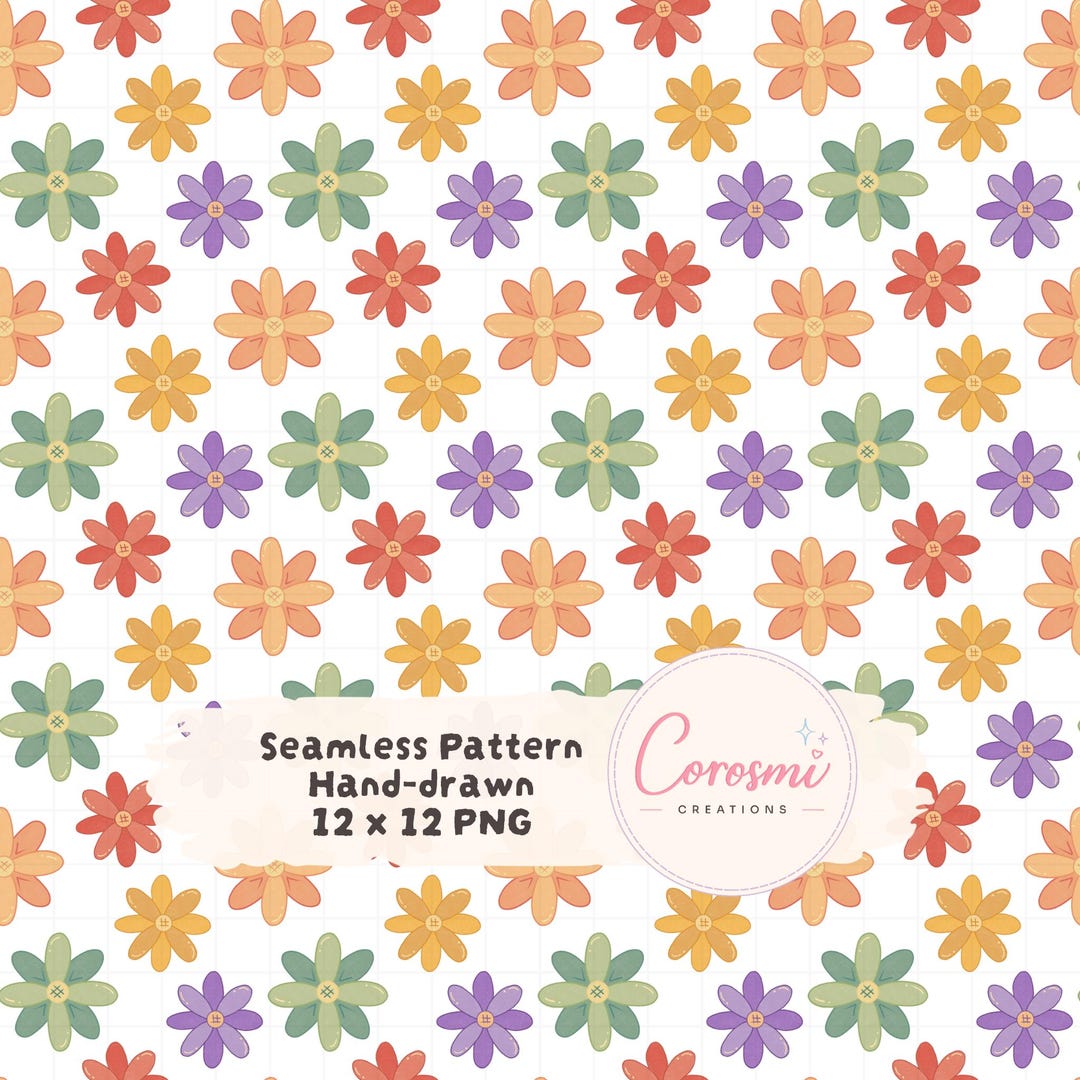 Flowery Seamless Pattern | Pastel Floral Digital Paper, Sublimation ...