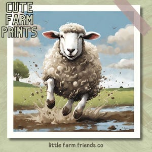 Adorable Sheep Art Print, Playroom Farmhouse Print, Farm Animal Art, Farm Animal Decor, Kids Room Art, Nursery Wall Art, Playroom Art