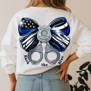 Police Coquette Bow PNG | Back The Blue Design (Digital Download)