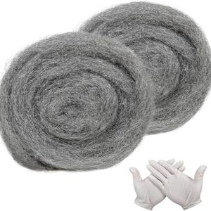 2 Steel Wool Mice Rat Blocker with Gloves. Rodent Control Gap Mouse Blocker Coarse Wire Wool, Easy use Stop Rats and Mice Pest, Repellent