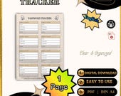 Password Tracker PDF – 1 Page Password Log Printable & Digital | Minimalist Password Organizer Download