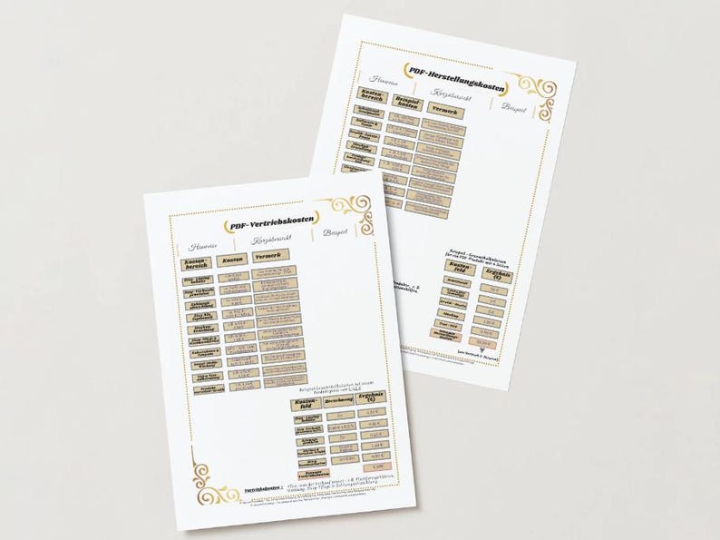 Bundle Price Calculation in German – Table & Examples (printable PDF ...