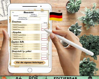Tax Liability Form PDF | Tax Calculator for Self-Employed Individuals | Income and Expense Tracker | A4 Instant Download