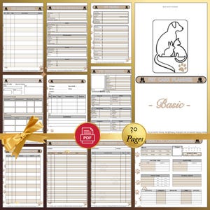 Pet Care Planner PDF | Basic Pet Planner Printable | Dog and Cat Health, Feeding & Appointment Tracker | Little Pets | Instant Download