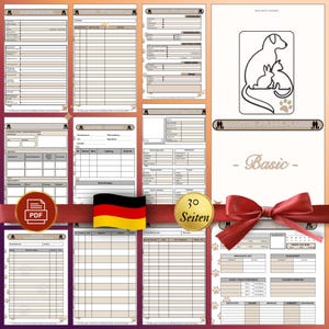 Basic Haustier Pflege Planer PDF in Deutsch zum Ausdrucken, Gesundheit & Hundetraining