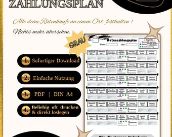 Plan ratalny w języku niemieckim – szablon PDF do śledzenia rat do wydrukowania