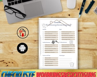 Apartment Viewing Checklist | PDF Template DIN A4 | Evaluate Apartment | Template | Instant Download