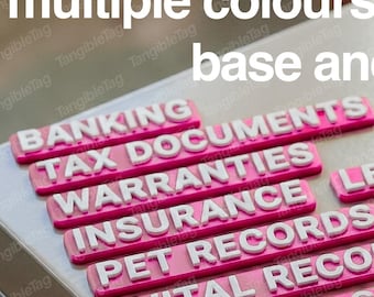 HOME ADMIN EDITION -  15 pcs Magnetic Filing Cabinet Tags  - ToolBox Magnets Shop Organiser