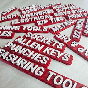 24pcs Magnetic Plastic Tool Box Tags  - ToolBox Magnets Shop Organiser