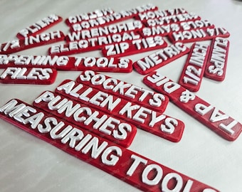 24pcs Magnetic Plastic Tool Box Tags  - ToolBox Magnets Shop Organiser
