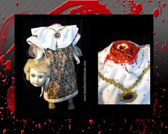 King Louis XVI - Guillotined during the French Revolution. Gruesome & bloody large doll by Headless Historicals. Horror doll. Beheaded doll.