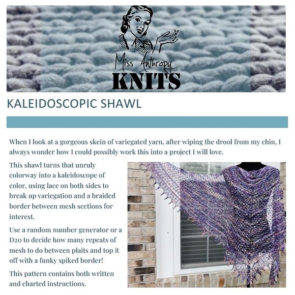 PDF Pattern: Kaleidoscopic Shawl - knitted shawl pattern